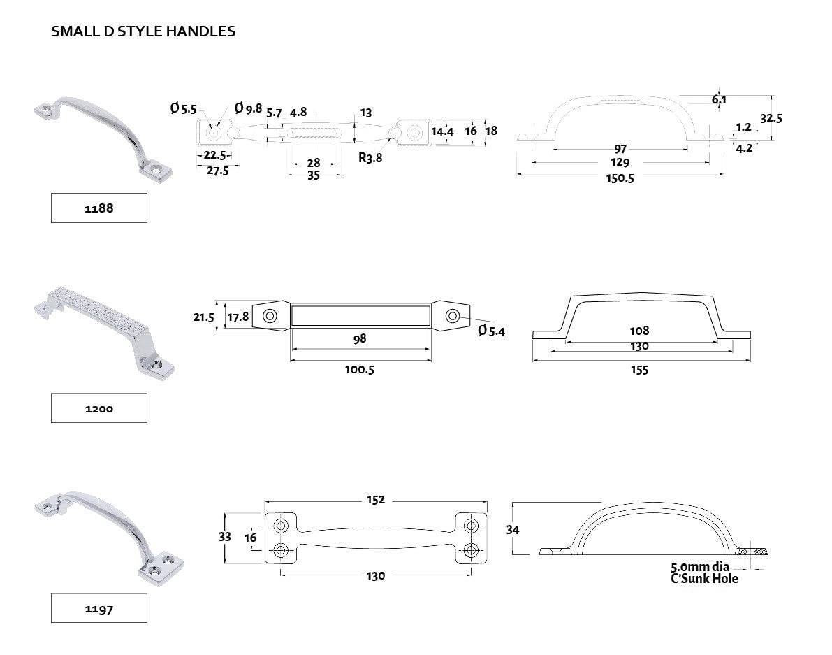 D HANDLE WITH RUBBER STOPPER SS