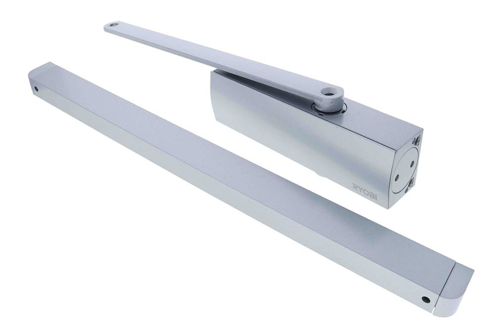 Ryobi D1200 Series, Fire Rated, 45kg - 80kg Door Closer, Slide Rail Arm, Boxed, Silver