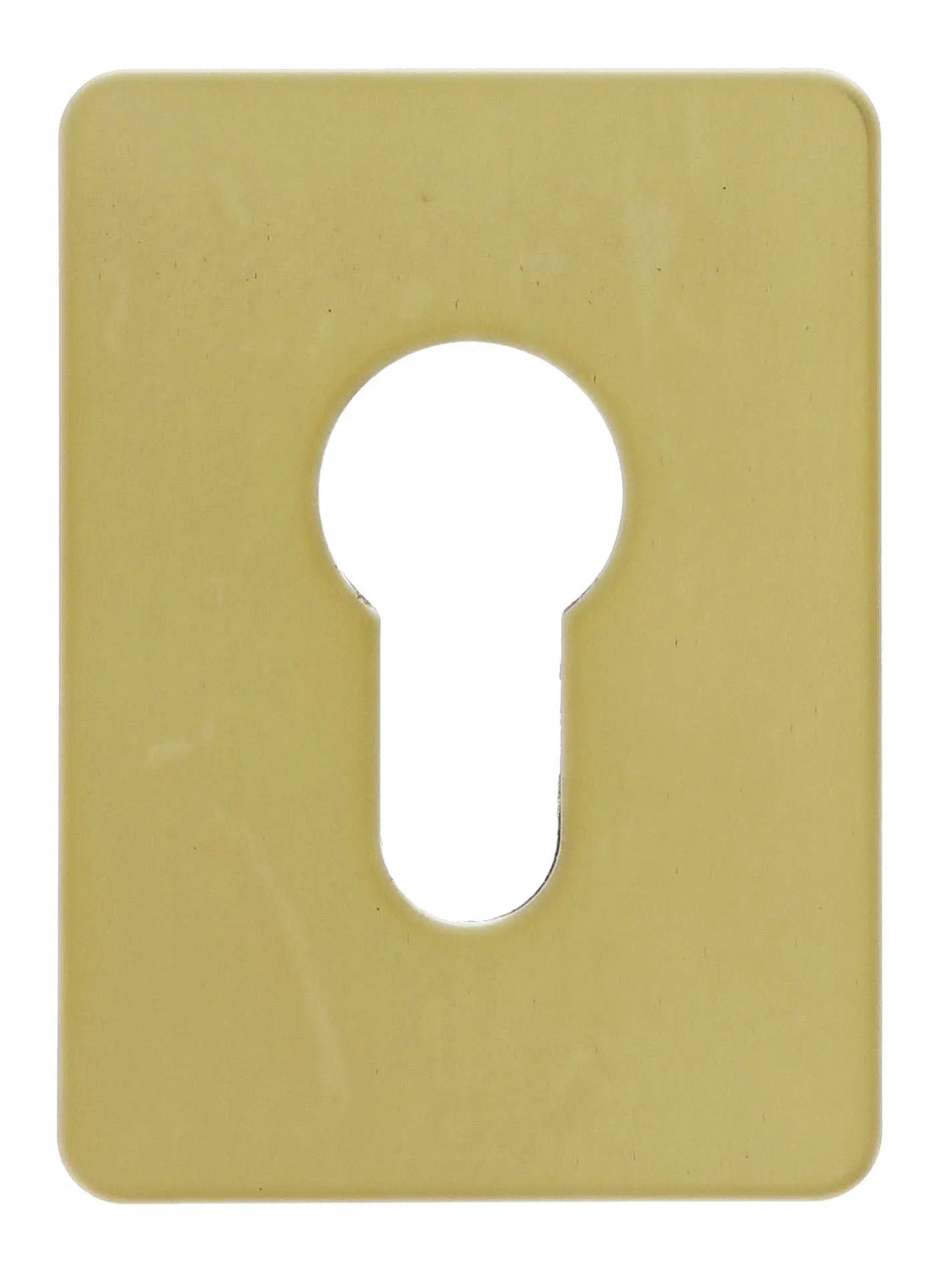 Souber EE1, Rectangular Adhesive Escutcheon Suits Euro Cylinder, 65.5mm x 47.6mm, Polished Brass