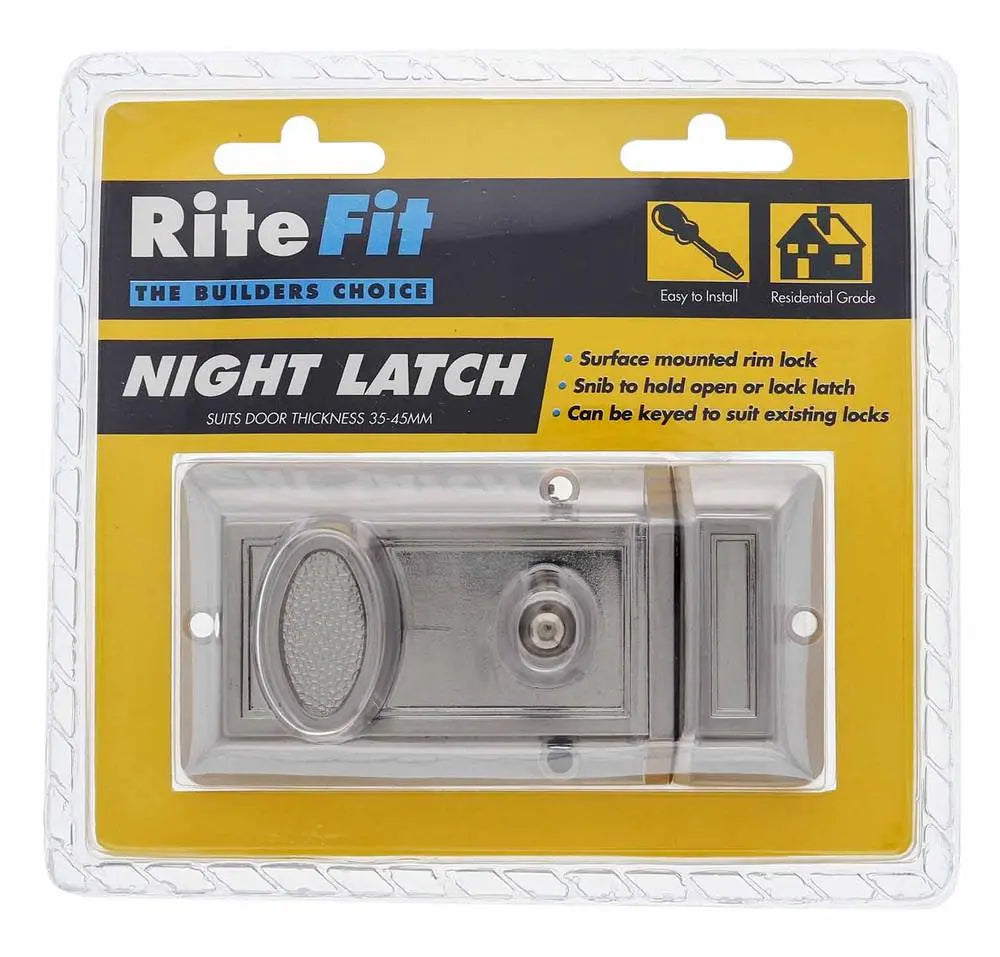 Lenlok ENL Nightlatch, 60mm backset, Keyed to Differ, Display Pack, Satin Chrome