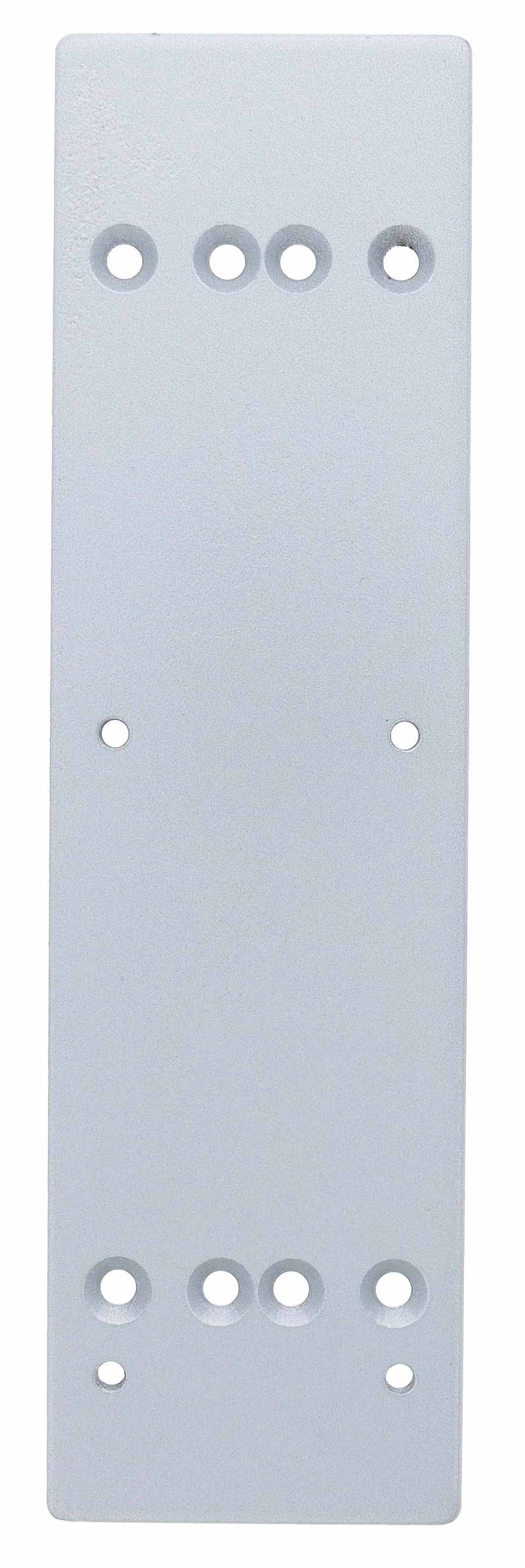 Ryobi drop plate for D2100 series door closer in durable silver finish with multiple mounting holes for easy installation and added support