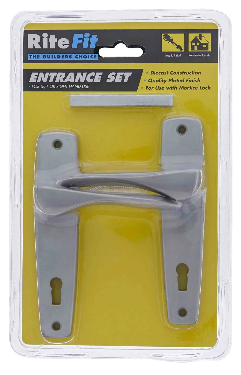 Lenlok Residential Entrance Furniture, Display Pack, Satin Chrome Plate