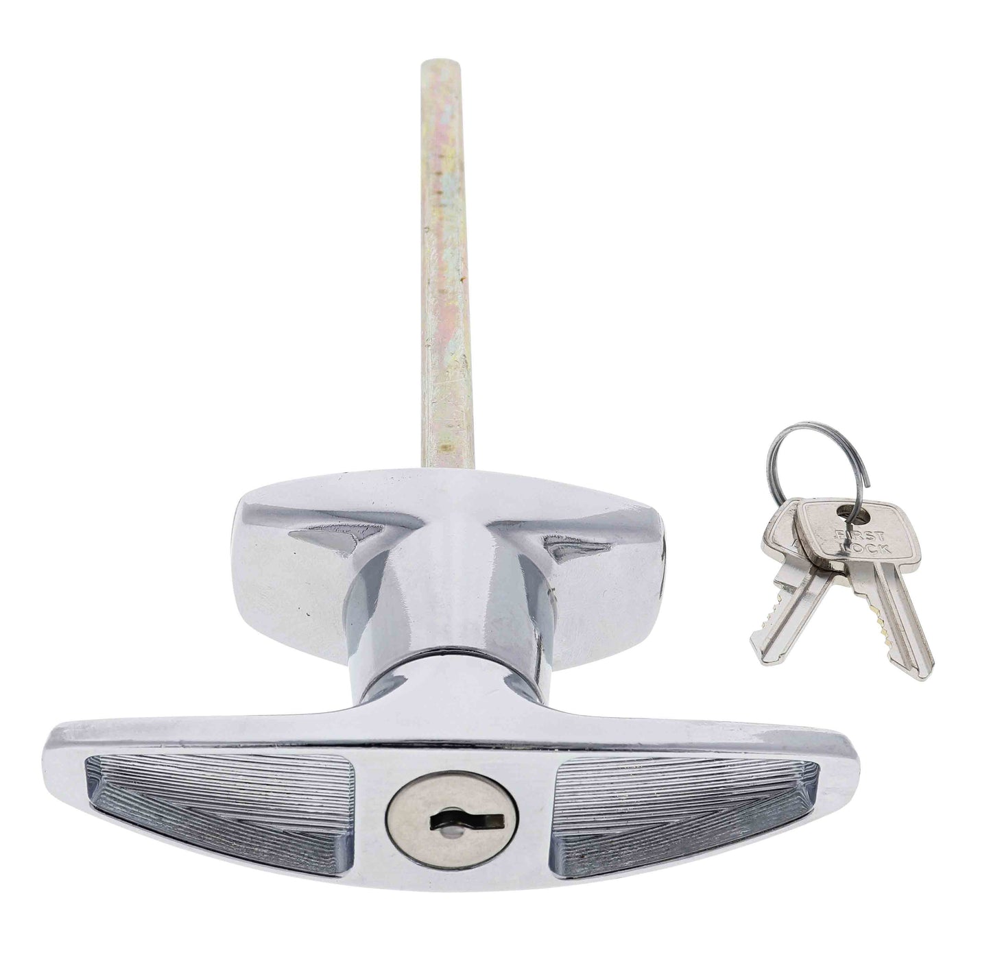 Lenlok GHRF T Handle, Rear Fixing, 150MM Spindle, Keyed Alike 002, , Chrome Plate, Poly bag