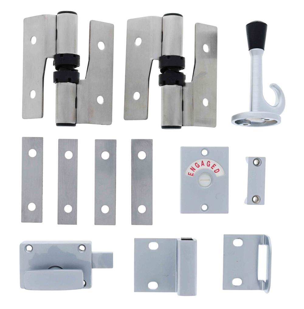 Lenlok HCBTWIGHSSLH Bolt Through Gravity Hinge Set, Hold Closed, Left hand, Satin Stainless Steel