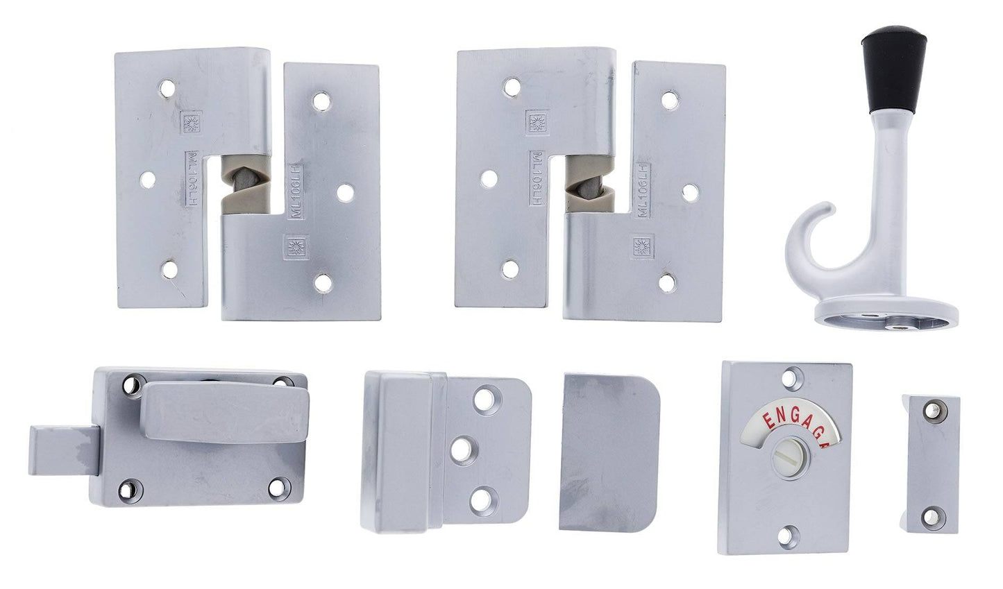 Lenlok HCSFWIGHSCBLH Screw Fixed Gravity Hinge Set, Hold Closed, Left hand, Satin Chrome