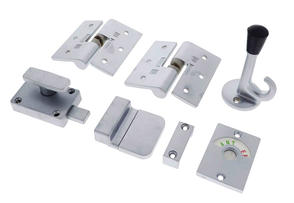 Lenlok HCSFWIGHSCBRH Screw Fixed Gravity Hinge Set, Hold Closed, Right hand, Satin Chrome