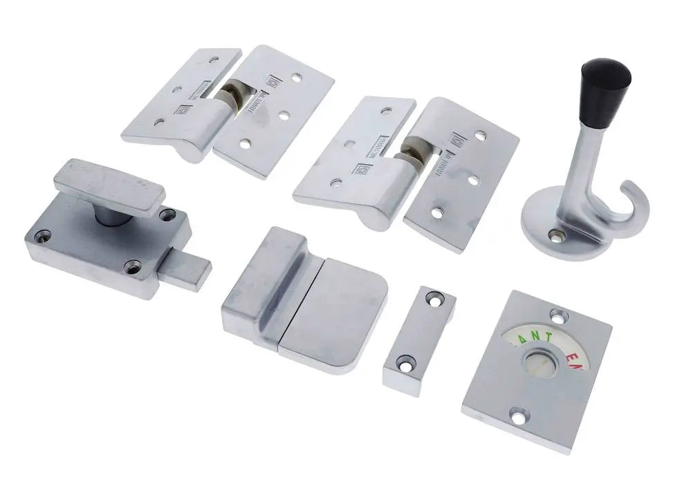 Lenlok HCSFWIGHSCBRH Screw Fixed Gravity Hinge Set, Hold Closed, Right hand, Satin Chrome