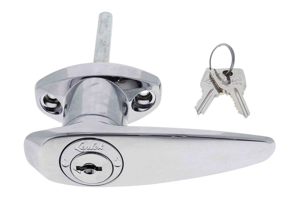 Lenlok L Handle, Front Fixing, 75MM Shaft, LN Keyed Alike KA003 12432, , Chrome Plate