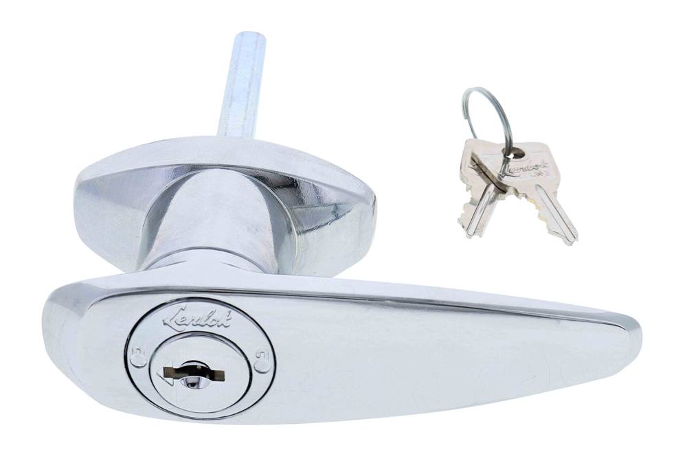 Lenlok L Handle, Rear Fixing, 75MM Shaft, LN Keyed Alike CL001, , Chrome Plate