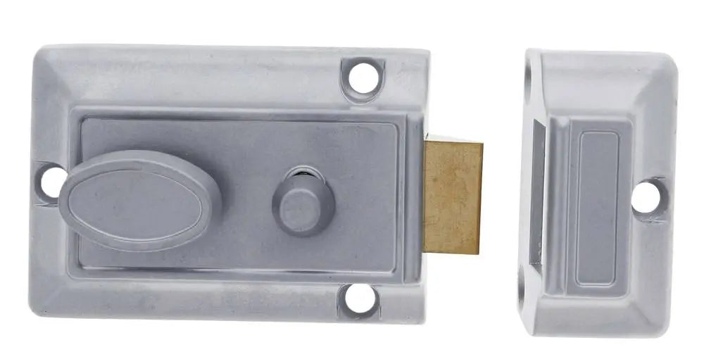 Lenlok LNL Nightlatch, 60mm backset, Keyed to Differ, Boxed, Silver