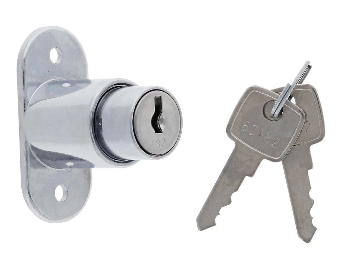 Lenlok LPL Removable Plug Push Lock, Keyed Alike KA8, Chrome Plate