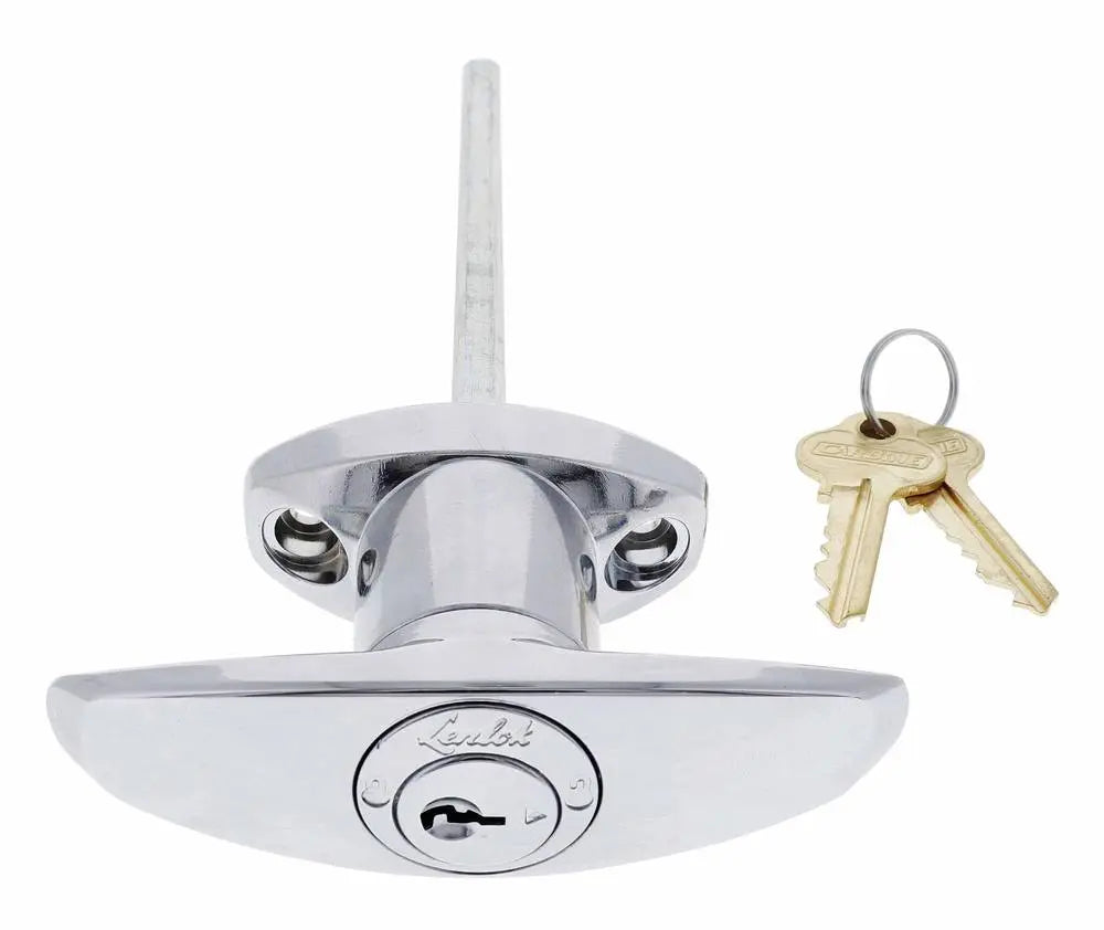 Lenlok T Handle, Front Fixing, 150MM Shaft, C4 Keyed Alike KA5, , Chrome Plate