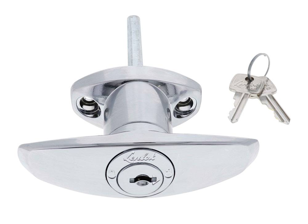 Lenlok T Handle, Front Fixing, 75MM Shaft, LF Keyed Alike KA TO 92268, , Chrome Plate