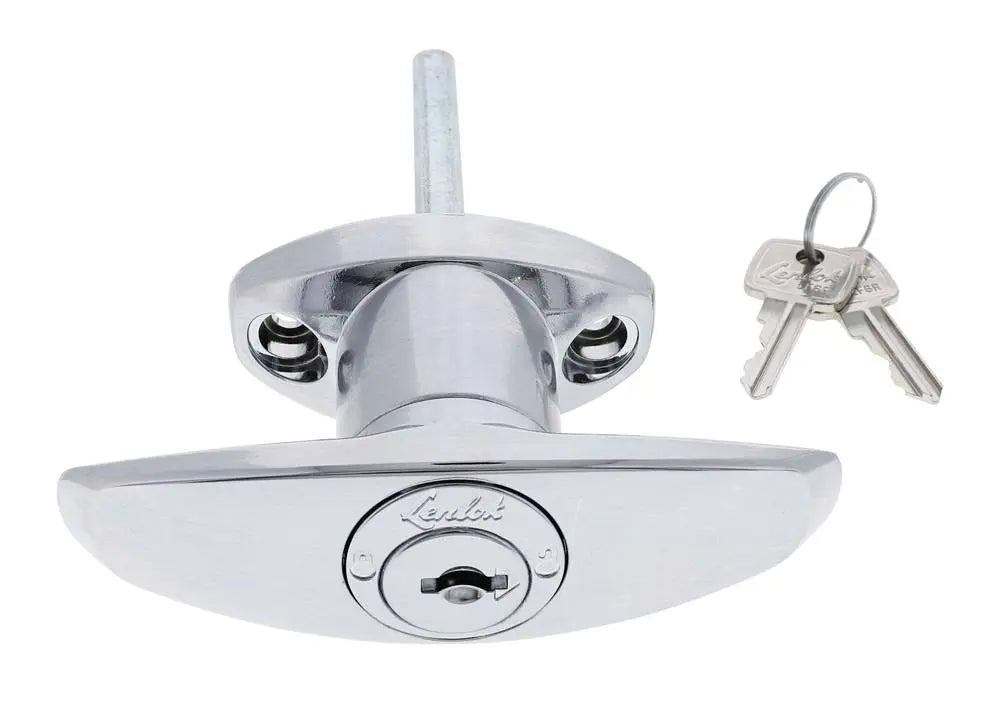 Lenlok T Handle, Front Fixing, 75MM Shaft, LF Keyed Alike KA TO 92268, , Chrome Plate