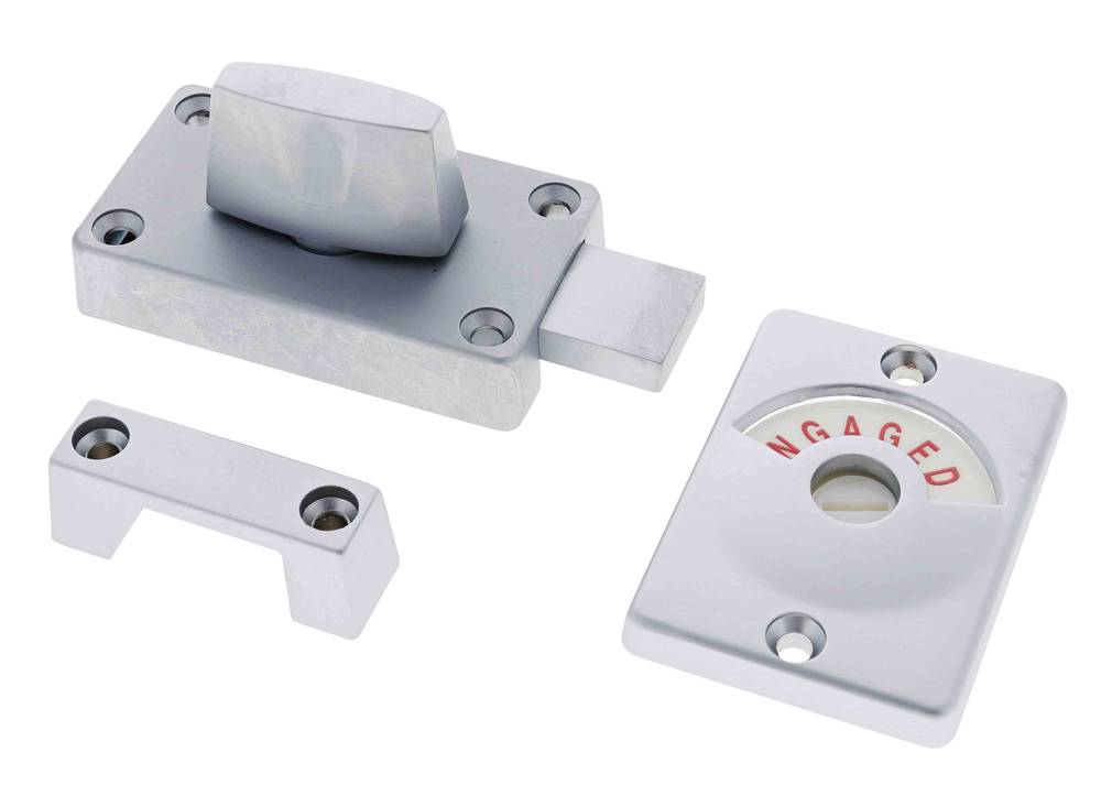 Lenlok M100sf, Surface Mounted Indicator Bolt, 70MM X 40MM with Emergency Slot, Satin Chrome Display Pack