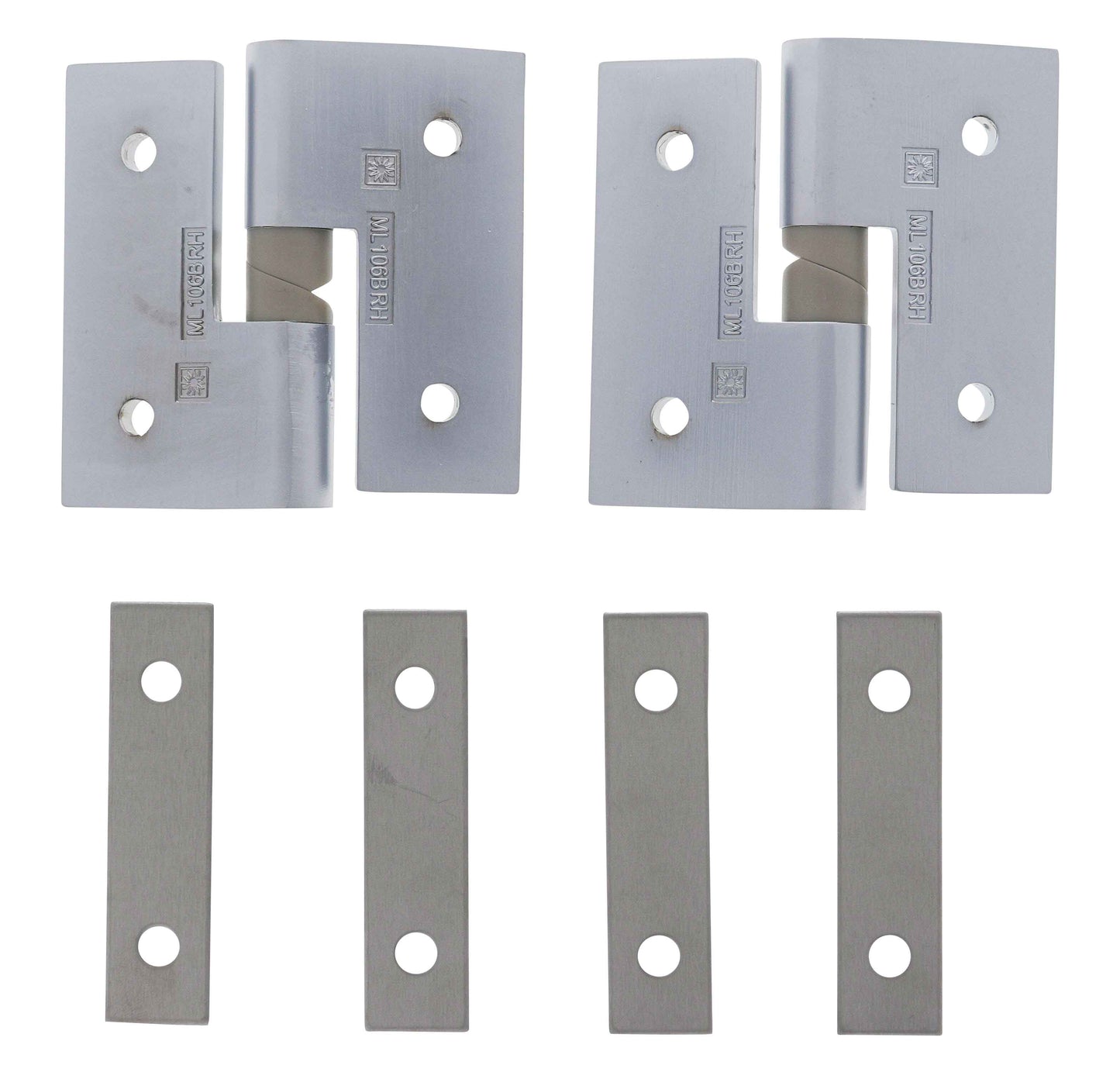 Lenlok M106, Right hand Gravity Hinge Pair, Bolt Through, Hold Open, , Satin Chrome