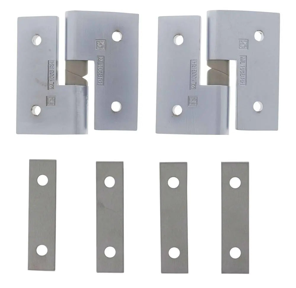 Lenlok M106, Right hand Gravity Hinge Pair, Bolt Through, Hold Open, , Satin Chrome