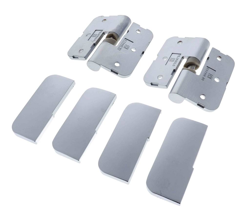 Lenlok M106, Left hand Gravity Hinge Pair, Concealed, Hold Closed, , Satin Chrome