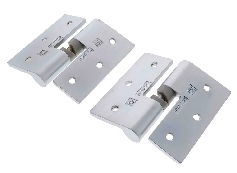 Lenlok M106, Right hand Gravity Hinge Pair, Screw Fix, Hold Closed, , Satin Chrome