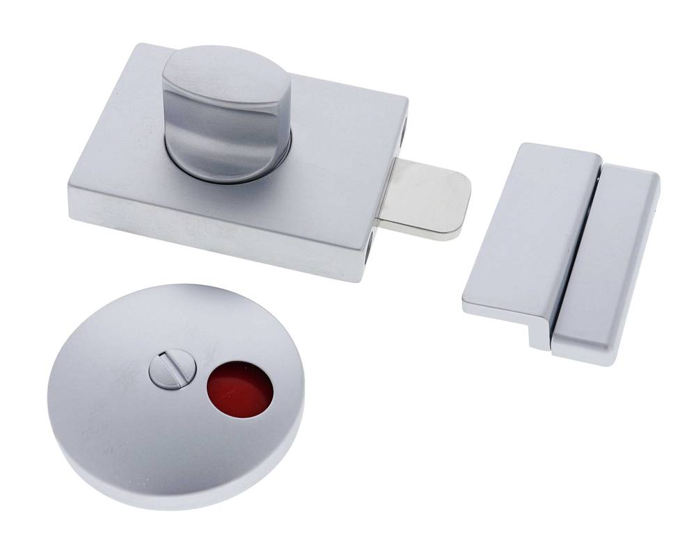 Lenlok M300cf Surface Concealed Mounted Indicator Bolt, 68MM X 50MM, Emergency Slot, Satin Chrome Display Pack