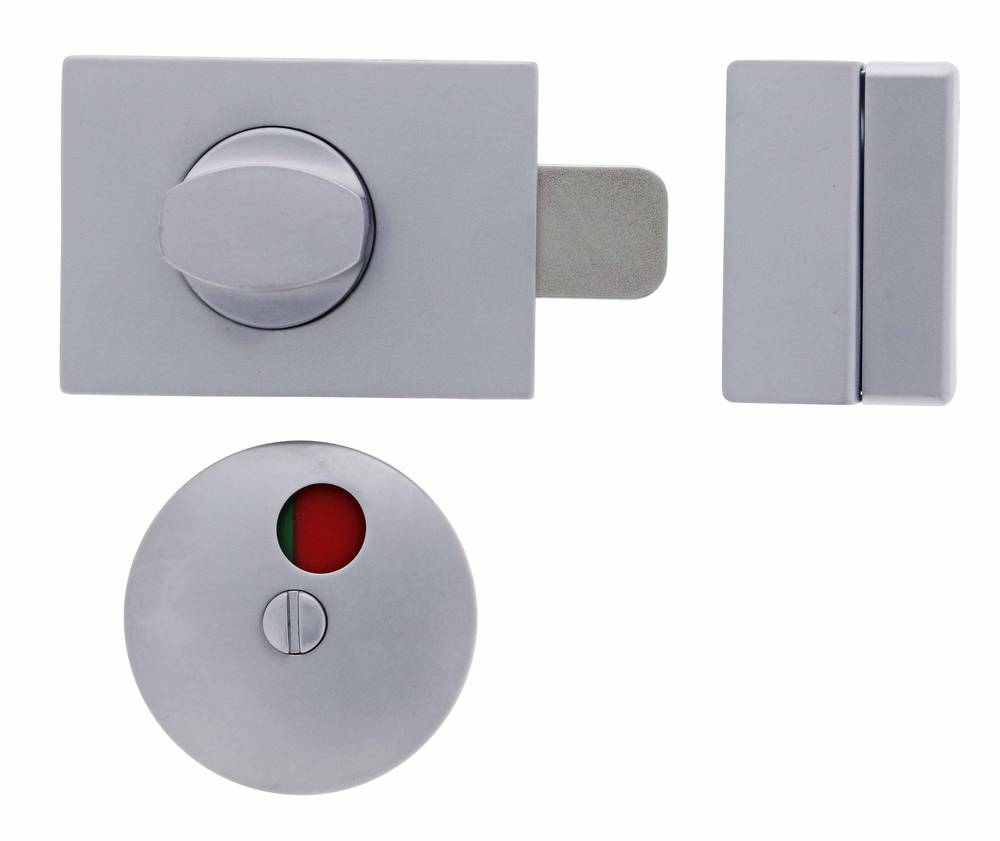 Lenlok M300cf Surface Concealed Mounted Indicator Bolt, 68MM X 50MM, Emergency Slot, Satin Chrome