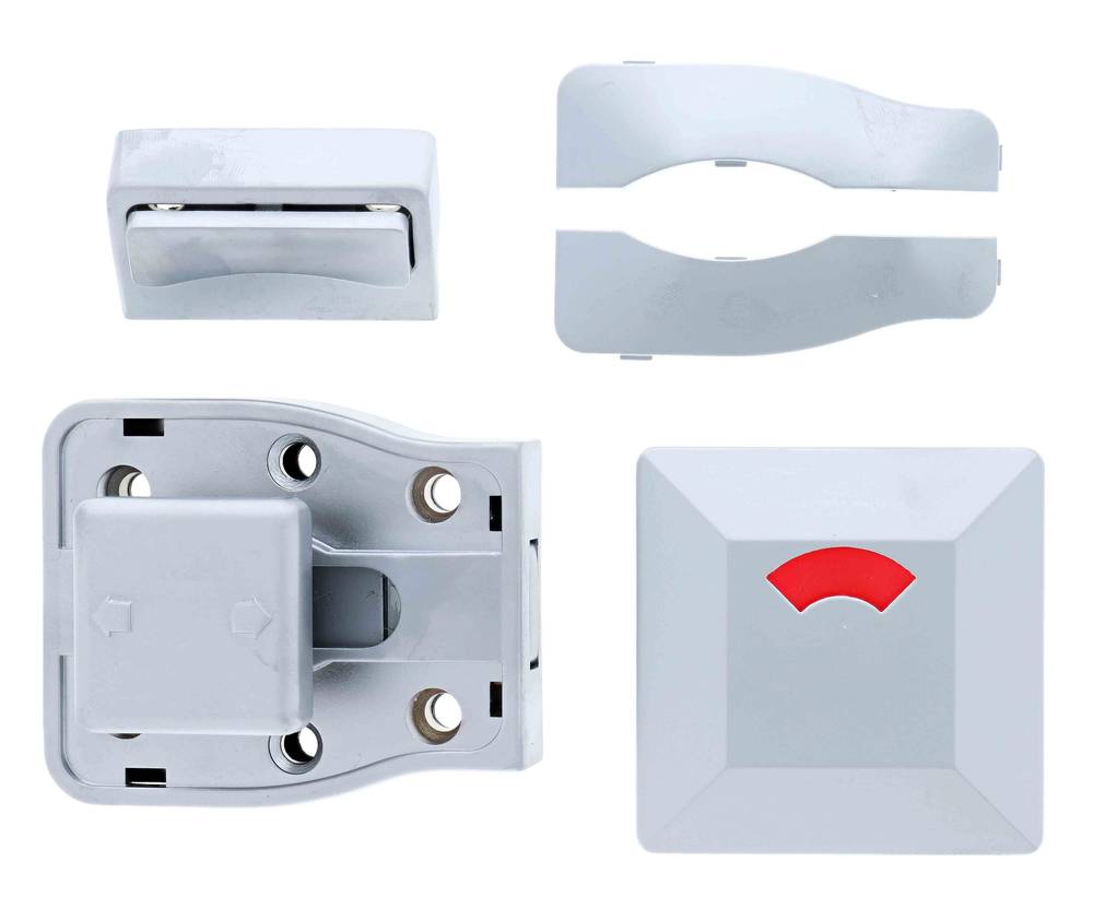 Lenlok MODA Easy Glide Slide, Surface Mounted Indicator Bolt, with Emergency Slot, Satin Chrome