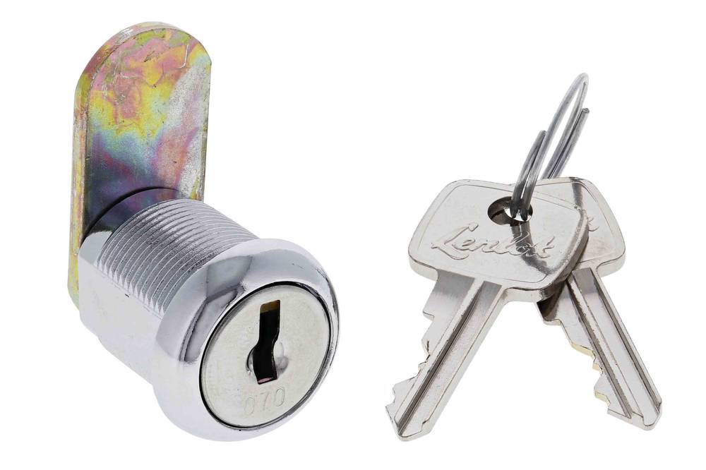 Lenlok LF16 19MM Round Face Mastered Cam Lock, 27mm cam, Keyed Alike 004,