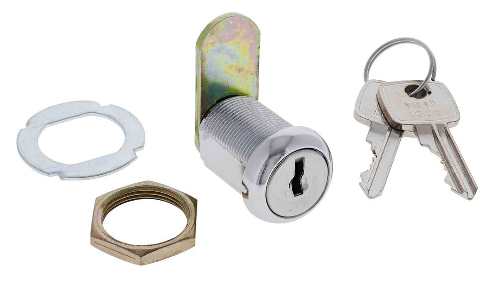 Lenlok LF16 22MM Round Face Mastered Cam Lock, 27mm cam, Keyed Alike 068,