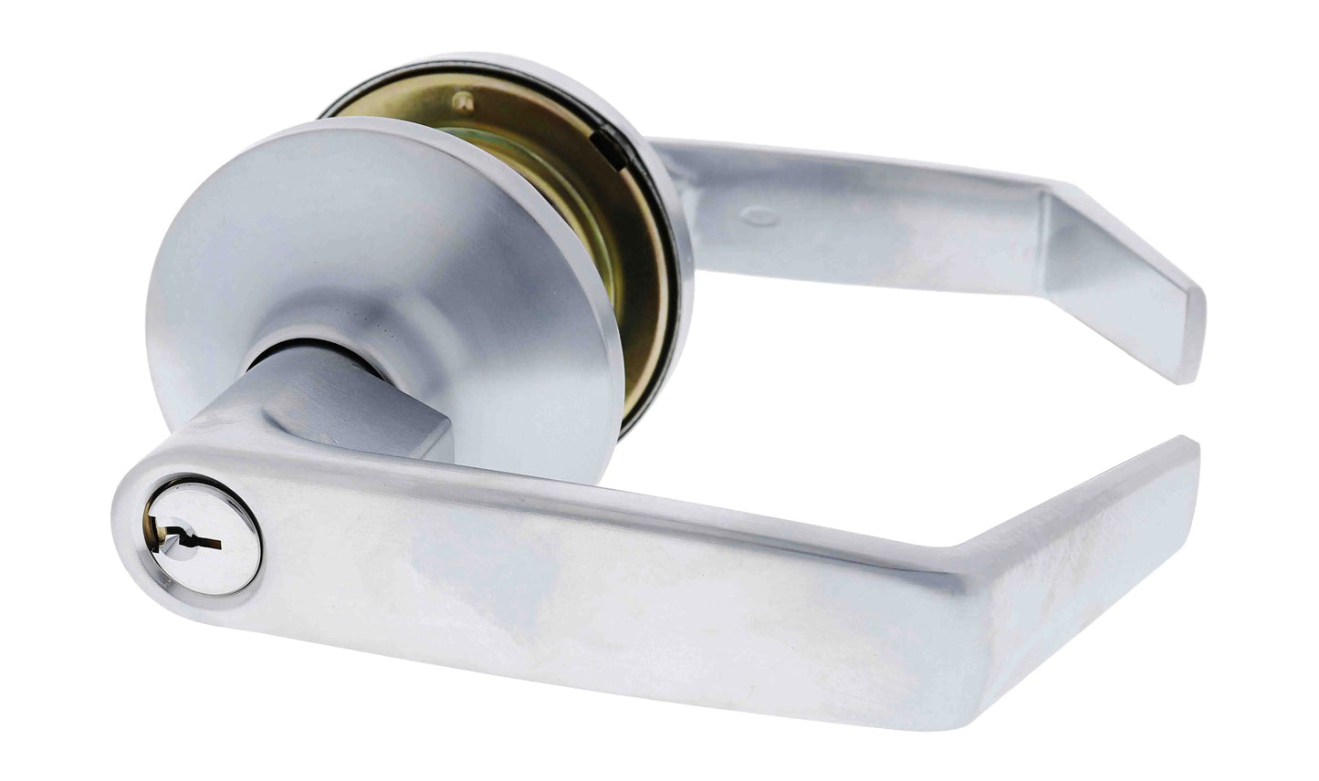 Carbine Ascot Tiebolt Entrance set, Standard Lever, 60-70mm backset, C4 Keyed to Differ, Boxed, Brushed Satin Chrome