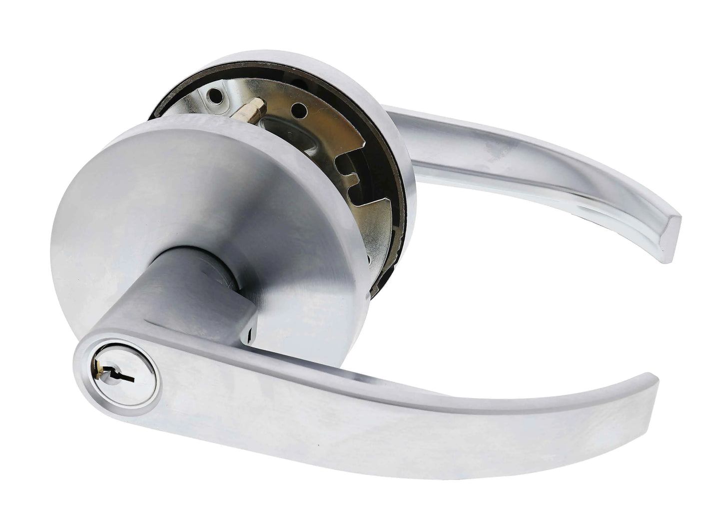 Carbine Doncaster 7000 Cylindrical Entrance set, Clutching Disability Lever, 70mm backset, C4 Keyed to Differ, Boxed, Brushed Satin Chrome