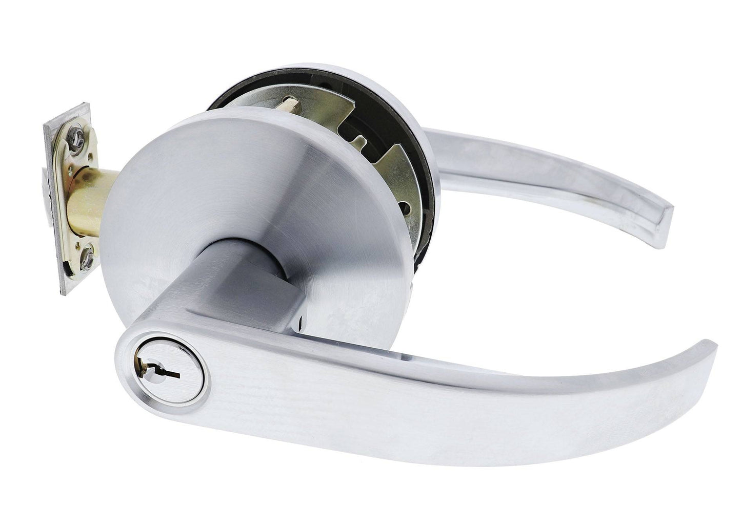 Carbine Doncaster 7000 Cylindrical Entrance set, Disability Lever, 70mm backset, C4 Keyed to Differ, Boxed, Brushed Satin Chrome