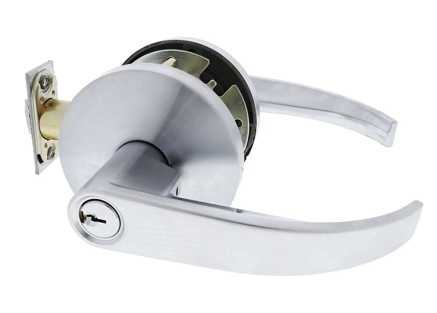 Carbine Doncaster 7000 Cylindrical Entrance set, Disability Lever, 70mm backset, C4 Keyed to Differ, Boxed, Brushed Satin Chrome