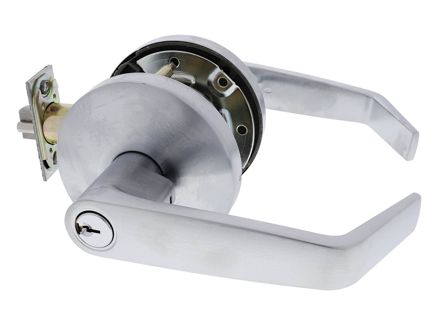 Carbine Doncaster 7000 Cylindrical Double Cylinder Vestibule set, Standard Lever, 70mm backset, C4 Keyed to Differ, Boxed, Brushed Satin Chrome