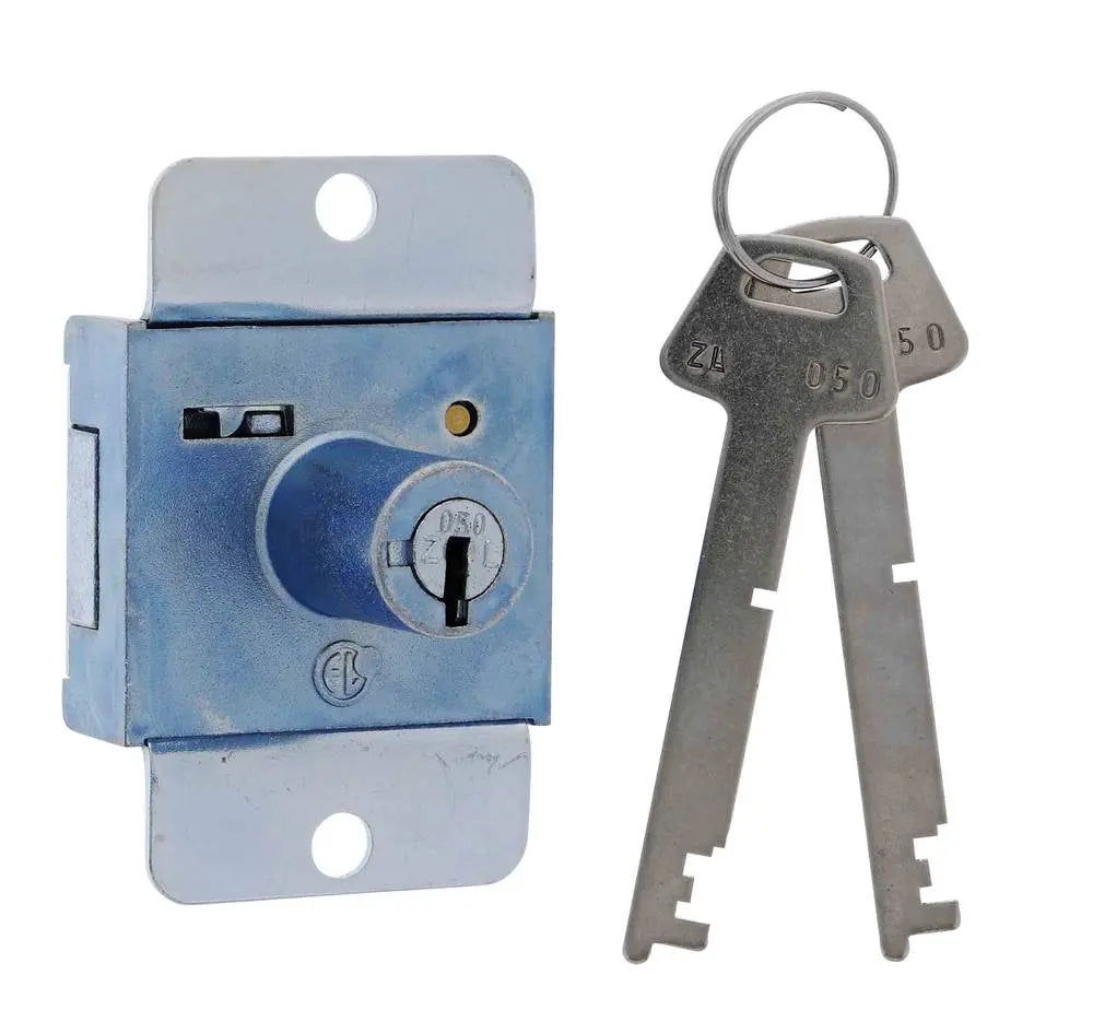 Firstlock 22MM Projection Lock, Keyed Alike KA1, Poly Bag, Zinc Plate