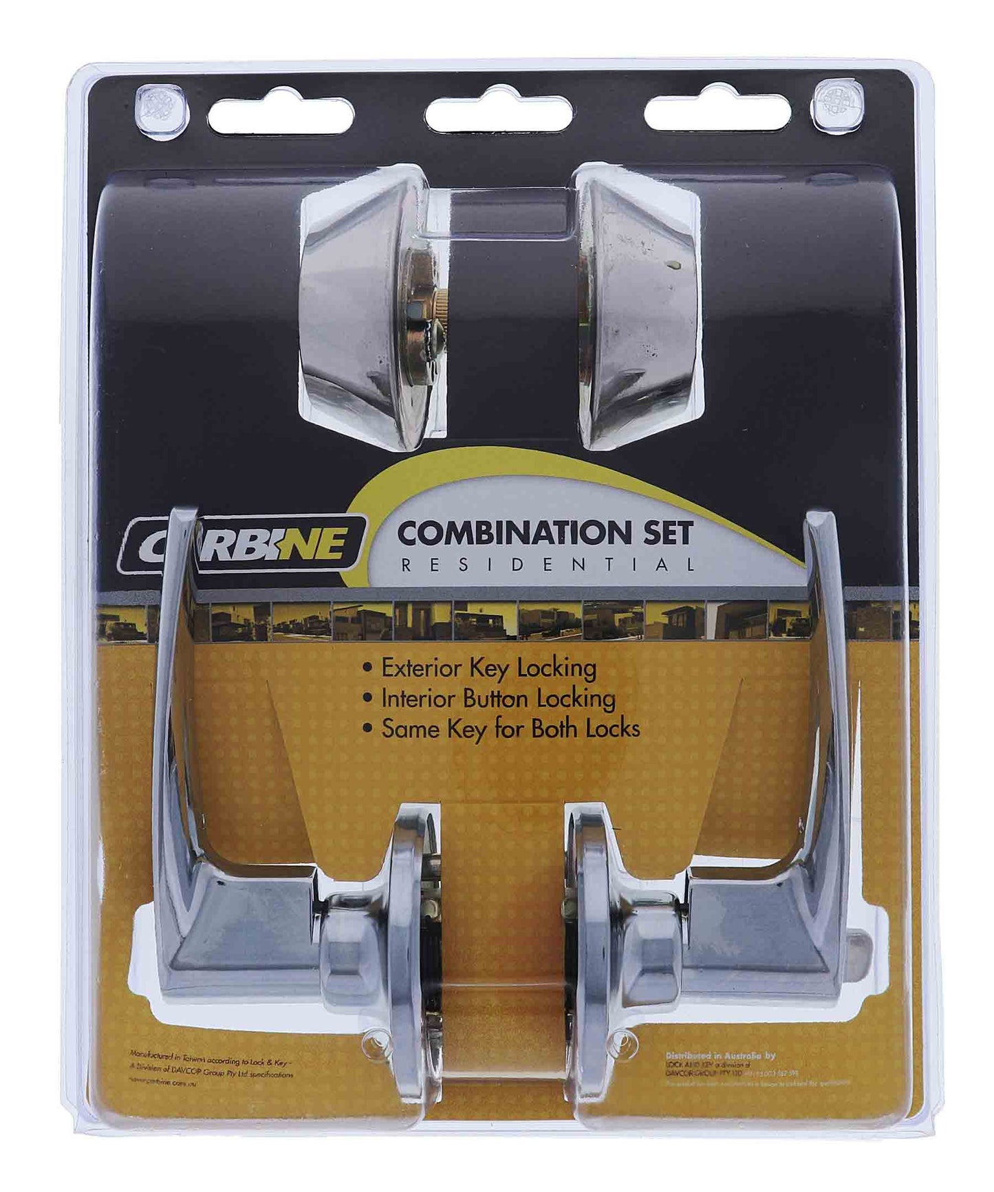 Carbine Kingston SL7000 Tiebolt Combination Deadbolt, Entrance Set, C4 Keyed Alike RANDOM, Display Pack, Chrome Plate