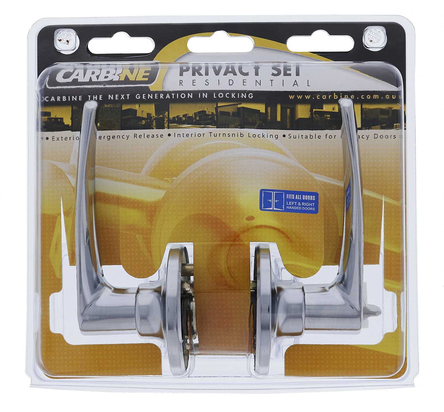 Carbine Kingston SL7000 Tiebolt Standard Privacy Lever set, , Display Pack, Chrome Plate