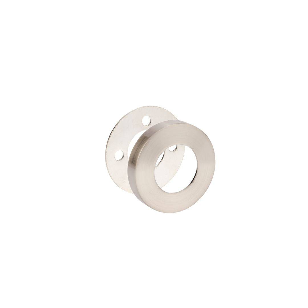 65mm Adapter Privacy Converter in brushed nickel finish, compatible with Futura, Jura Elite, and Apollo hardware. Designed for cabinet hardware applications.