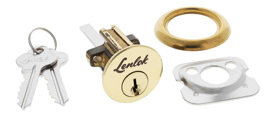 Lenlok 201 Cylinder, 5 pin, C4 Keyed to Differ , Polished Brass Display pack