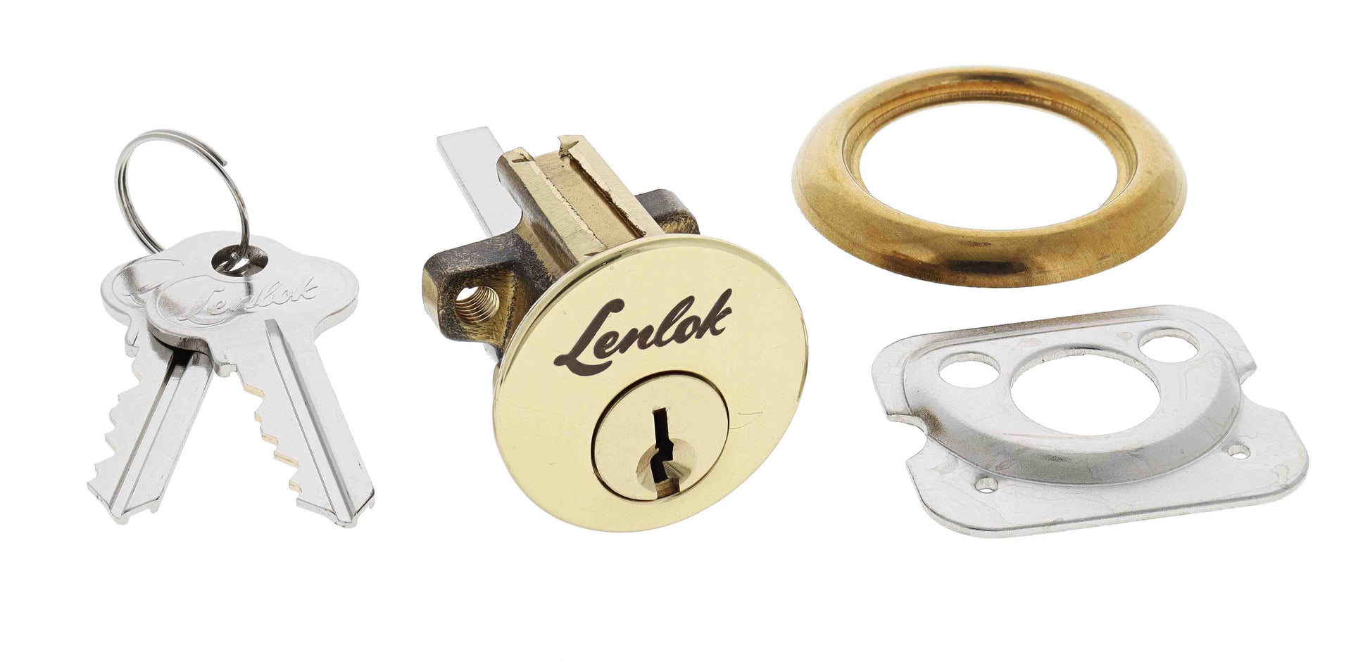 Lenlok 201 Cylinder, 5 pin, C4 Keyed to Differ , Polished Brass Boxed