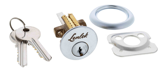 Lenlok 201 Cylinder, 5 pin, Yale Y1 profile, Keyed to Differ , Satin Chrome Boxed