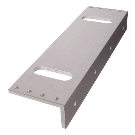 FSH Maglock L Bracket for FEM6600 magnetic locks in satin anodised finish, ideal for narrow door installations and adjustable mounting.
