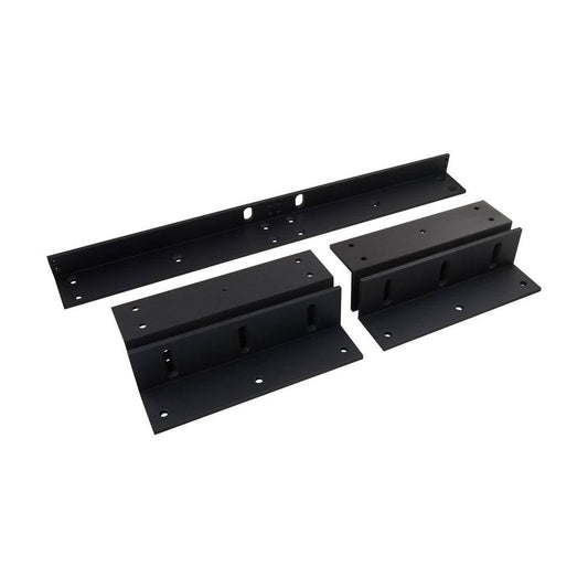 FSH Double Maglock L&Z Bracket FEM4300DM in black finish, includes adjustable L and Z components for inward opening doors.