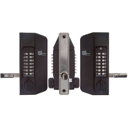 Borg Mechanical Digital Gate Lock BL3150GATE with anti-climb case, back-to-back keypads, and marine-grade finish for secure outdoor use.