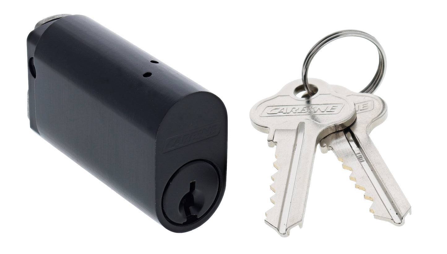 Oval Cylinder, 6 pin 48mm cylinder X Cam, C4 Keyed to Differ, Boxed, Matte Black Carbine Hardware