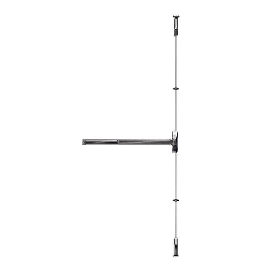 Carbine Panic Exit Device CPE-2P-D-3 with 2-point locking for single doors, stainless steel finish, fits 915mm x 2130mm, includes dogging feature.