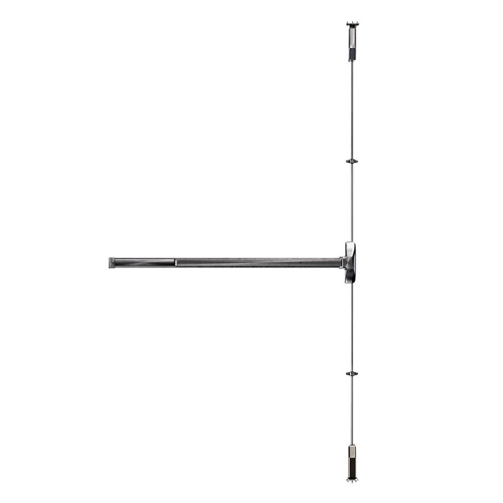 Carbine Panic Exit Device CPE-2P-D-4 single door bar with 2-point locking and dogging, fits 1220x2130mm doors, stainless steel finish.