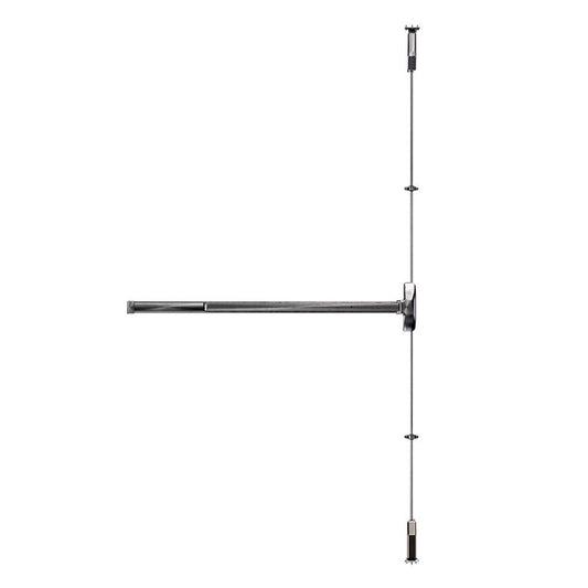 Carbine Panic Exit Device CPE-2P-D-4 single door bar with 2-point locking and dogging, fits 1220x2130mm doors, stainless steel finish.