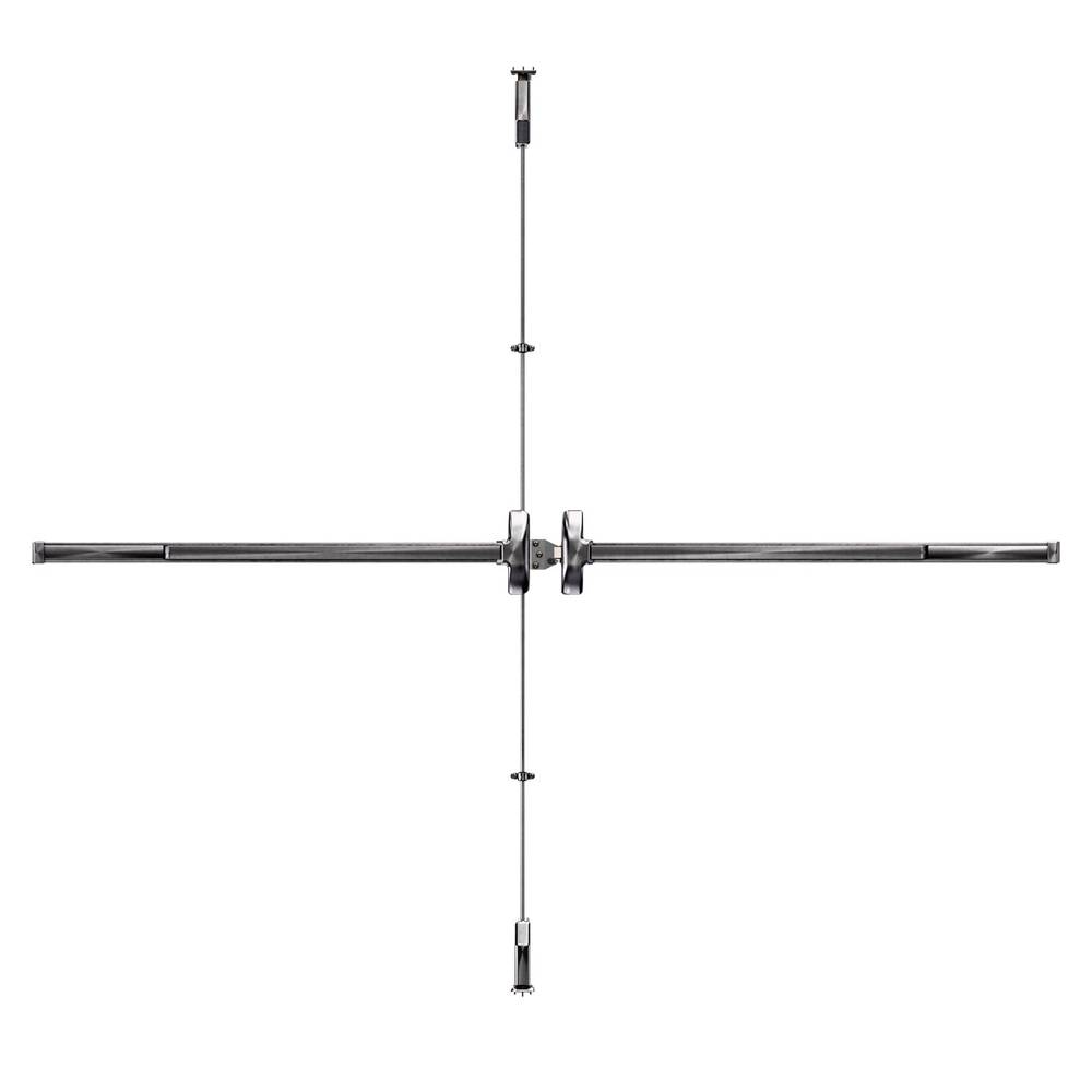 Carbine Exit Device - Panic Exit for double doors with 2 point locking, fits 1220mm x 2130mm, stainless steel flush bolt design.