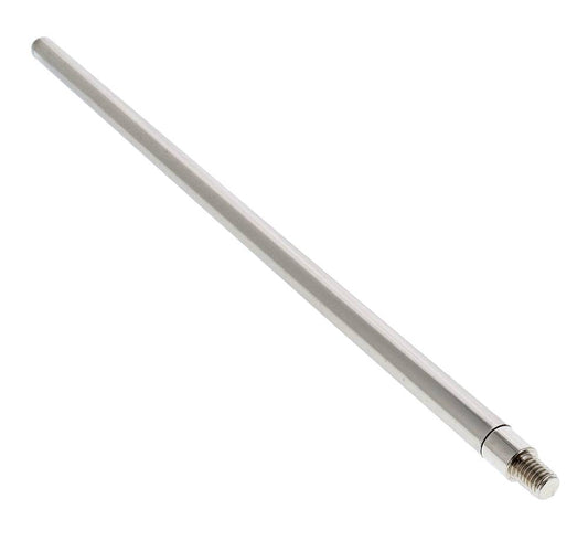 Panic Exit Top Rod - Carbine extended 305mm in silver finish with threaded end, ideal for flush and panic bolt systems in commercial doors.
