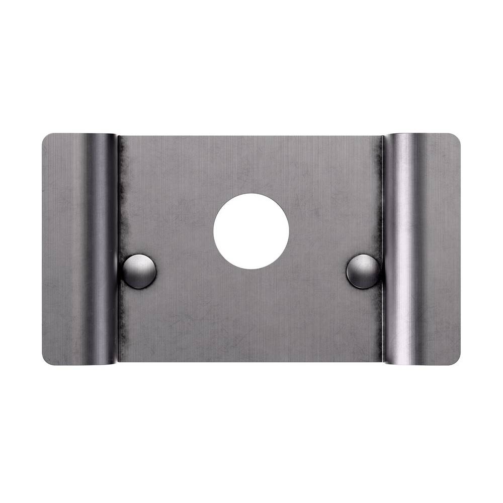 Carbine Panic Exit External pull plate for rim cylinder in silver finish, designed for commercial flush and panic bolt systems.